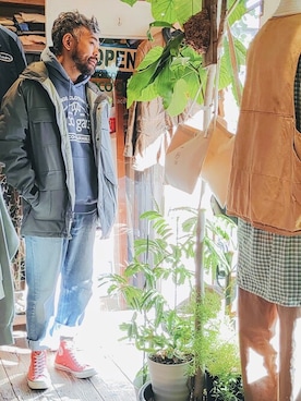 「WOOLRICH（ウールリッチ）のアイテム（ナイロンジャケット）」を使った、ataco garageさん（メンズ・173cm）の秋コーディネート
