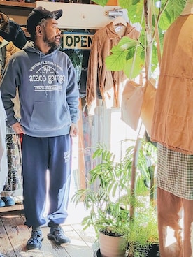 「部屋着」｜「アイテム（スウェットパンツ）」を使った、ataco garageさん（メンズ・173cm）の秋コーディネート