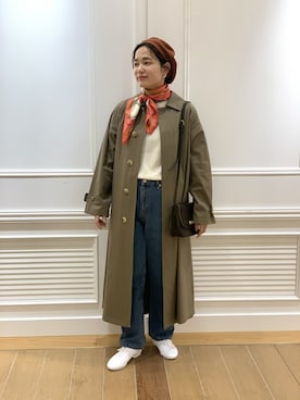 「UNFIL（アンフィル）の【unfil】ミラノリブ コットンニットベレー（ハンチング/ベレー帽）」を使った、ヒキタさん（レディース・156cm）の春コーディネート