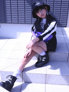 「オルチャンファッション」｜「アイテム（ブーツ）」を使った、あっちゃんさん（キッズ・135cm）の春コーディネート