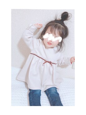 「むすめコーデ」｜「アイテム（スウェット）」を使った、hono0216さん（キッズ・80cm）の冬コーディネート