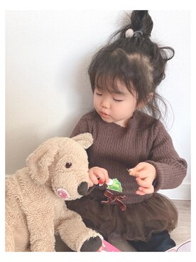 「1歳児」｜hono0216さん（キッズ・80cm）の冬コーディネート
