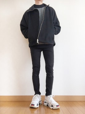 「BASISBROEK（バシスブルック）のアイテム（ブルゾン）」を使った、NITAさん（メンズ・170cm）の冬コーディネート