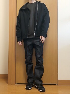 「BASISBROEK（バシスブルック）のアイテム（ブルゾン）」を使った、NITAさん（メンズ・170cm）の冬コーディネート