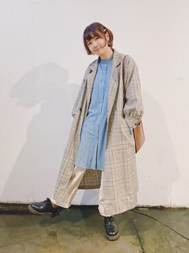 「AS KNOW AS PINKY（アズノゥアズピンキー）のアイテム（トレンチコート）」を使った、Acardさん（レディース・155cm）の冬コーディネート