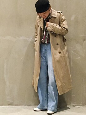 「JOURNAL STANDARD relume（ジャーナルスタンダード　レリューム）のアイテム（トレンチコート）」を使った、JOURNAL STANDARD relume 西宮ガーデンズ店スタッフさん（レディース・158cm）の冬コーディネート