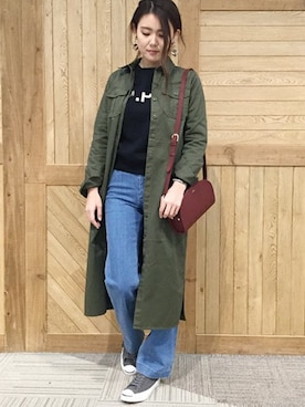 「JOURNAL STANDARD relume（ジャーナルスタンダード　レリューム）のアイテム（シャツワンピース）」を使った、JOURNAL STANDARD relume 西宮ガーデンズ店スタッフさん（レディース・172cm）の冬コーディネート