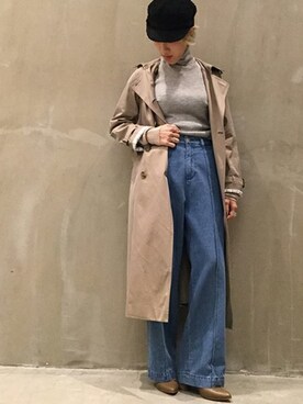 「JOURNAL STANDARD relume（ジャーナルスタンダード　レリューム）のアイテム（トレンチコート）」を使った、JOURNAL STANDARD relume 西宮ガーデンズ店スタッフさん（レディース・155cm）の冬コーディネート