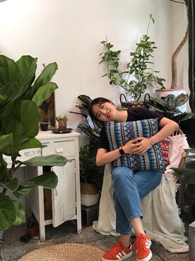 「盐系风格」｜「アイテム（アクセサリー）」を使った、2ouLtさん（レディース・163cm）の春コーディネート