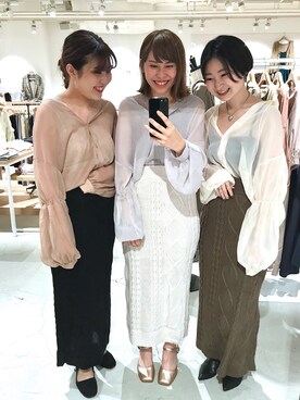 「mystic（ミスティック）のケーブルロングスカート（スカート）」を使った、shitomiさん（レディース・156cm）の秋コーディネート