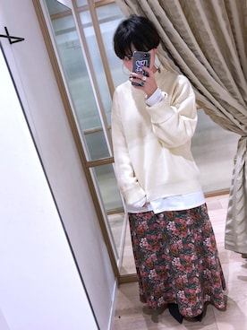 「mystic（ミスティック）のビッグロンT（Tシャツ/カットソー）」を使った、shitomiさん（レディース・156cm）の秋コーディネート