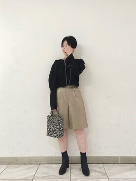 「mystic（ミスティック）のLara Small ball necklece（ネックレス）」を使った、shitomiさん（レディース・156cm）の秋コーディネート