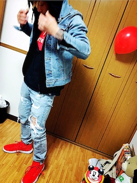 「Jordan」｜「アイテム（デニムジャケット）」を使った、そちゃさん（メンズ・169cm）の秋コーディネート