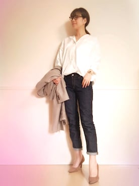 「united arrows」｜「アイテム（チェスターコート）」を使った、ryokoさん（レディース・165cm）の春コーディネート
