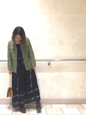 「BEAMS（ビームス）のアイテム（ピアス（両耳用））」を使った、m---＊さん（レディース・156cm）の秋コーディネート