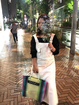 「RETRO GIRL（レトロガール）のアイテム（ジャンパースカート）」を使った、m---＊さん（レディース・155cm）の夏コーディネート