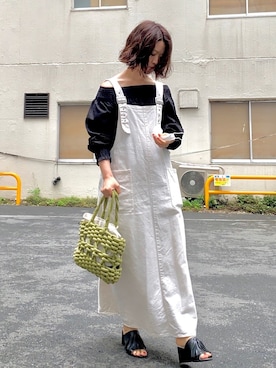 「RETRO GIRL（レトロガール）のアイテム（ジャンパースカート）」を使った、m---＊さん（レディース・156cm）の夏コーディネート