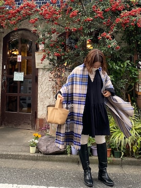 「H&M（エイチ・アンド・エム）のアイテム（チュニック）」を使った、m---＊さん（レディース・156cm）の冬コーディネート