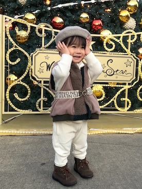 「abcd（ナシ）のアイテム（その他）」を使った、shoeitaさん（キッズ・90cm）の冬コーディネート