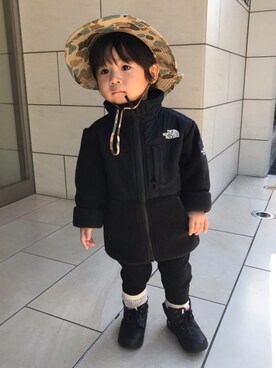 「ノースフェイス」｜「アイテム（その他アウター）」を使った、shoeitaさん（キッズ・90cm）の冬コーディネート