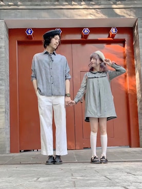 「RAGEBLUE（レイジブルー）のアイテム（ハンチング/ベレー帽）」を使った、エレンさん（メンズ・183cm）の春コーディネート