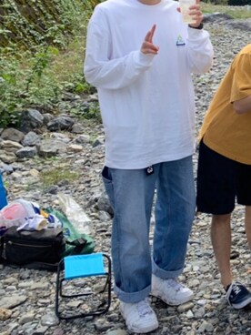 「XLARGE（エクストララージ）のアイテム（Tシャツ/カットソー、ホワイト系）」を使った、ナノさん（メンズ・175cm）の冬コーディネート