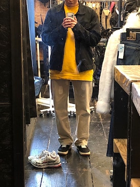 「Levi's（リーバイス）のアイテム（ブルゾン、ブラック系）」を使った、ナノさん（メンズ・175cm）の冬コーディネート