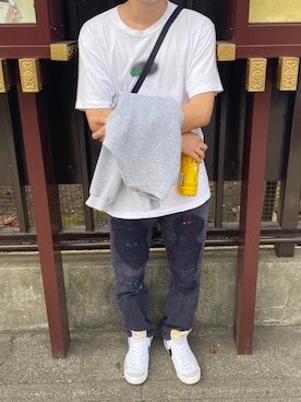「NIKE（ナイキ）のアイテム（Tシャツ/カットソー、ホワイト系）」を使った、ナノさん（メンズ・175cm）の秋コーディネート