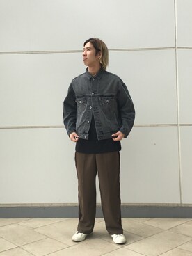 「JUNRED（ジュンレッド）のアイテム（デニムジャケット）」を使った、nakamuraさん（メンズ・174cm）の秋コーディネート