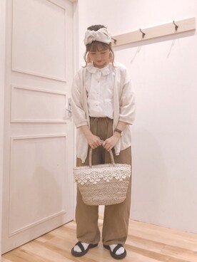 Samansa Mos2 サマンサ モスモス の コーヒー混 機能素材トッパーカーディガン ニット セーター Wear
