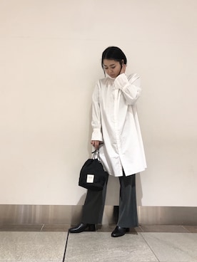 「URBAN RESEARCH Sonny Label（アーバンリサーチサニーレーベル）のアイテム（シャツワンピース）」を使った、natsuha612さん（レディース・158cm）の冬コーディネート