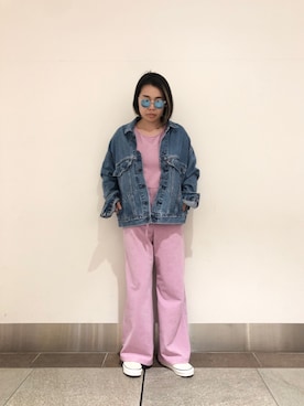 「URBAN RESEARCH Sonny Label（アーバンリサーチサニーレーベル）のアイテム（デニムジャケット）」を使った、natsuha612さん（レディース・158cm）の春コーディネート