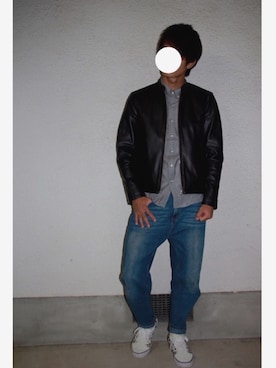 「URBAN RESEARCH Sonny Label（アーバンリサーチサニーレーベル）のアイテム（ライダースジャケット）」を使った、ユウトさん（メンズ・178cm）の秋コーディネート