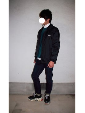 「Subciety（サブサエティ）のアイテム（ナイロンジャケット）」を使った、ユウトさん（メンズ・178cm）の冬コーディネート