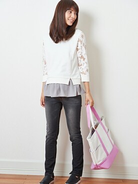 「アイテム（マタニティウェア/グッズ、グレー系）」を使った、sweet mommyさん（レディース・166cm）の冬コーディネート