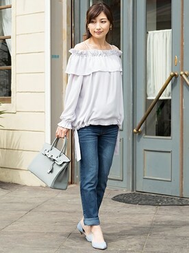 「アイテム（マタニティウェア/グッズ、グレー系）」を使った、sweet mommyさん（レディース・164cm）の春コーディネート