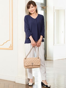 「アイテム（マタニティウェア/グッズ、ホワイト系）」を使った、sweet mommyさん（レディース・164cm）の夏コーディネート