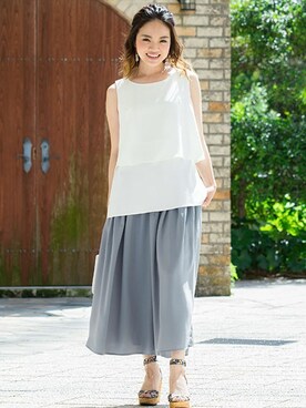 「アイテム（マタニティウェア/グッズ、グレー系）」を使った、sweet mommyさん（レディース・159cm）の夏コーディネート