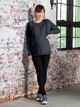 「アイテム（マタニティウェア/グッズ、グレー系）」を使った、sweet mommyさん（レディース・164cm）の秋コーディネート