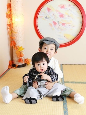 「袴」｜「アイテム（浴衣）」を使った、sweet mommyさん（キッズ・80cm）の春コーディネート