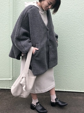 「アイテム（マタニティウェア/グッズ、グレー系）」を使った、sweet mommyさん（レディース・158cm）の冬コーディネート