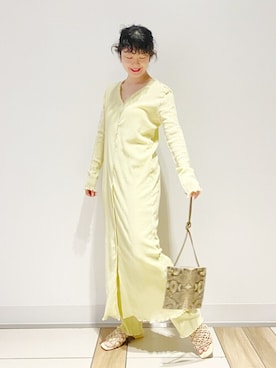 「アイテム（パンツ、イエロー系）」を使った、Ｒさん（レディース・158cm）の夏コーディネート