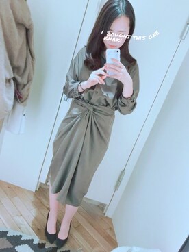 「Whim Gazette（ウィムガゼット）のアイテム（ワンピース）」を使った、mさん（レディース・164cm）の秋コーディネート