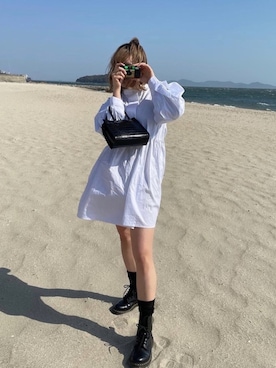 「海」｜「アイテム（シャツワンピース）」を使った、hdys__72oさん（レディース・155cm）の春コーディネート