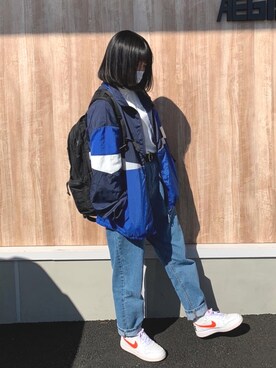 デニムパンツを使った ラッセルアスレチック のレディース人気ファッションコーディネート Wear