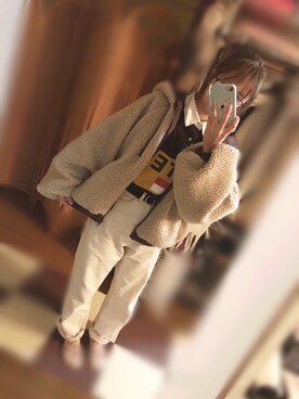 「archives（アルシーヴ）のアイテム（ブルゾン）」を使った、ころろんさん（レディース・150cm）の冬コーディネート