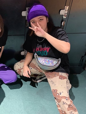 「アイテム（ボディバッグ/ウエストポーチ、シルバー系）」を使った、アヤカさん（レディース・157cm）の秋コーディネート