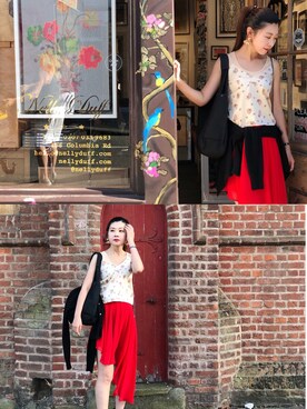 「LILY BROWN（リリーブラウン）のアイテム（キャミソール）」を使った、一个中国女孩儿さん（レディース・171cm）の秋コーディネート