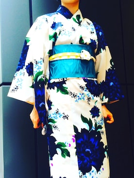 「ふりふ」｜「アイテム（浴衣）」を使った、ネイリさん（レディース・158cm）の夏コーディネート