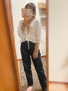 「chocomee（チョコミー）のアイテム（その他トップス）」を使った、maroru✲*ﾟさん（レディース・148cm）の秋コーディネート